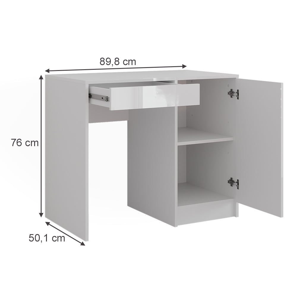Vicco Tavolo da toeletta Bianco/bianco lucido 89.8 cm