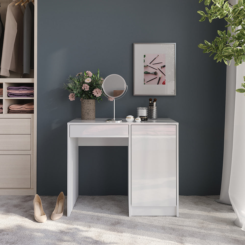 Vicco Tavolo da toeletta Bianco/bianco lucido 89.8 cm