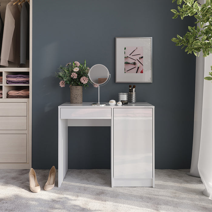 Vicco Tavolo da toeletta Bianco/bianco lucido 89.8 cm