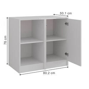 Vicco Credenza Bianco/bianco lucido 80.2 x 76 cm 2 parti