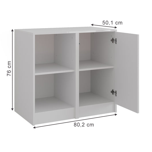 Vicco Credenza Bianco/bianco lucido 80.2 x 76 cm 2 parti