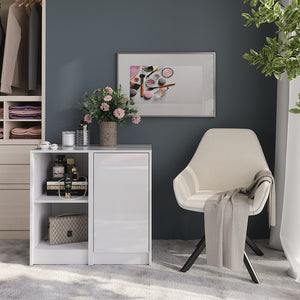 Vicco Credenza Bianco/bianco lucido 80.2 x 76 cm 2 parti