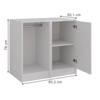 Vicco Credenza Bianco/bianco lucido 80.2 x 76 cm 2 parti