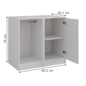 Vicco Credenza Bianco/bianco lucido 80.2 x 76 cm 2 parti