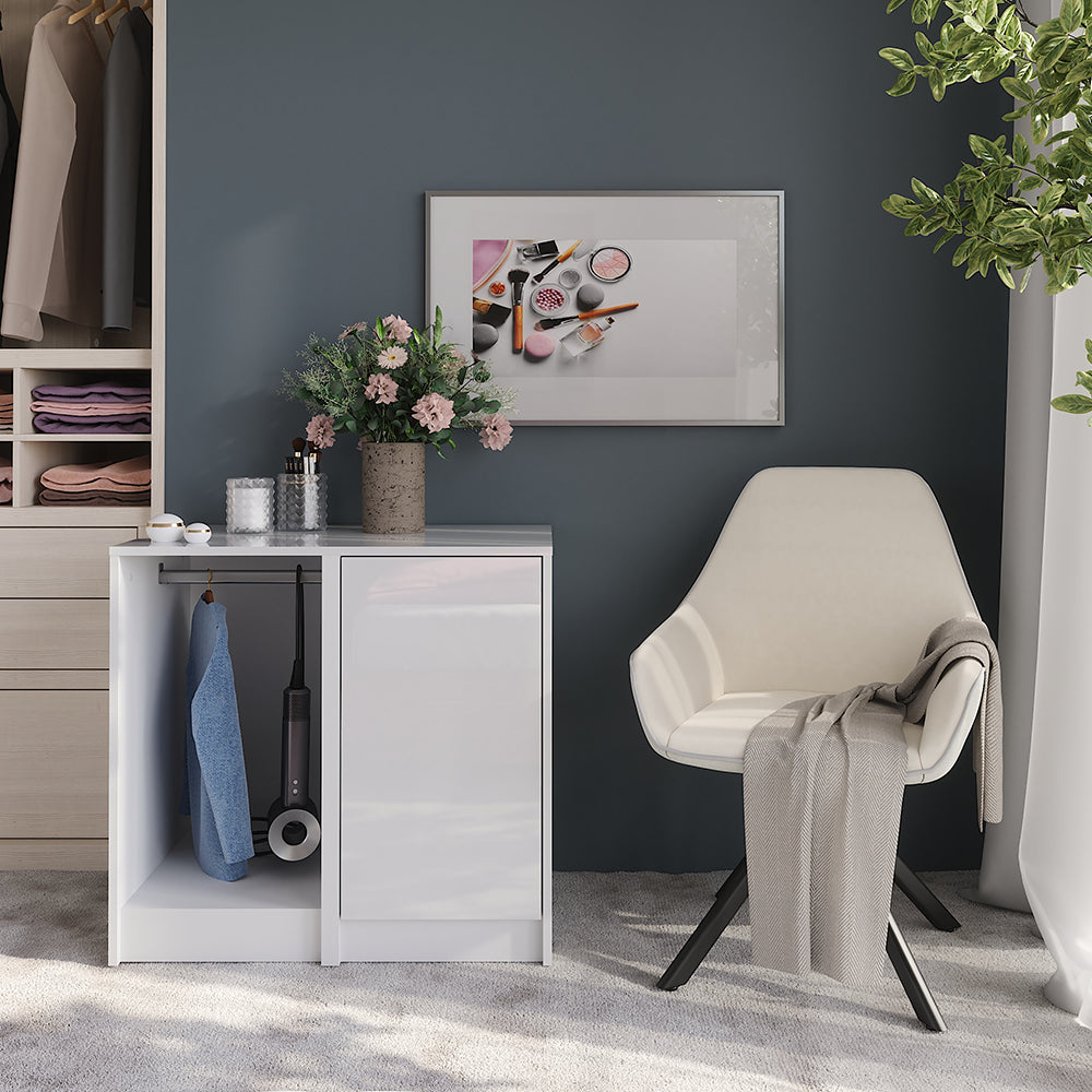 Vicco Credenza Bianco/bianco lucido 80.2 x 76 cm 2 parti