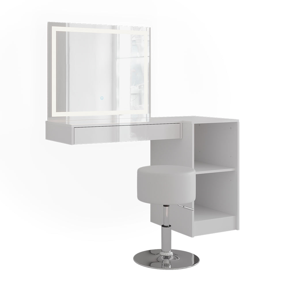 Vicco Tavolo da toeletta Bianco/bianco lucido 81.4 cm 4 parti