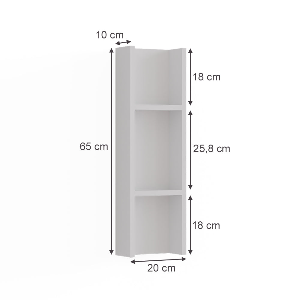 Vicco Armadio aggiuntivo Bianco 20 x 65 cm con 3 scomparti portaoggetti