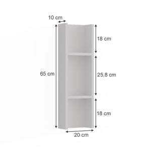 Vicco Armadio aggiuntivo Bianco 20 x 65 cm con 3 scomparti portaoggetti
