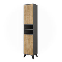 Vicco Mobiletto da bagno Antracite/quercia di montagna 38 x 180 cm con 2 porte