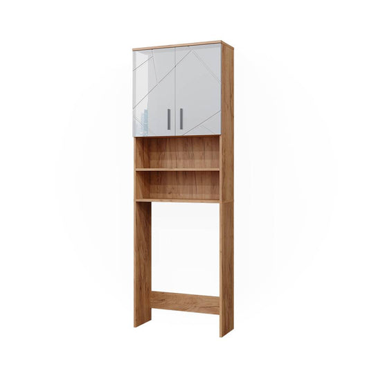 Vicco Mobiletto per lavatrice Bianco lucido/oro power oak 64 x 190.5 cm