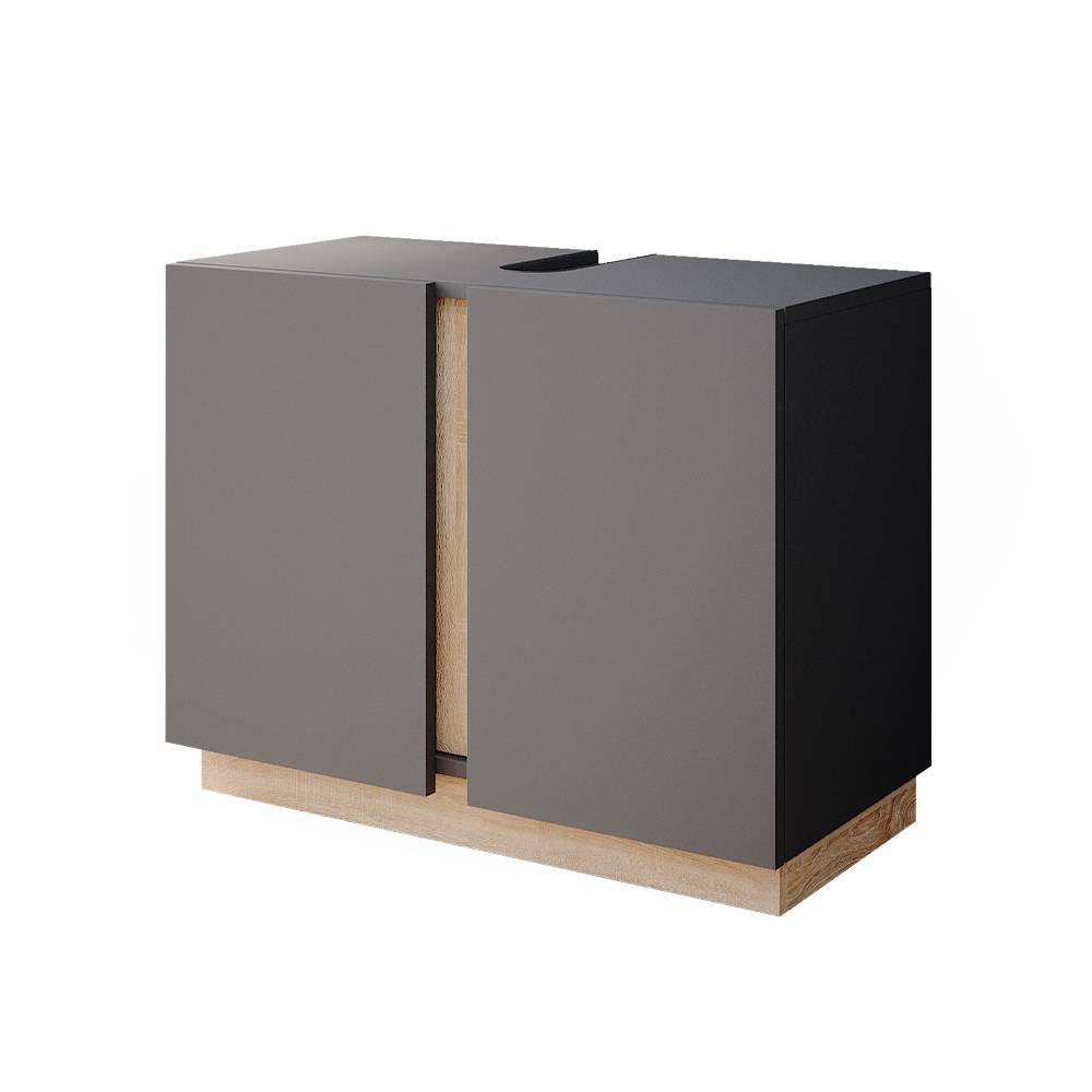 Vicco Mobile sottolavabo per bagno Antracite 70.4 x 55.5 cm con 2 porte