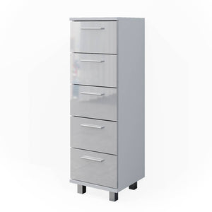 Vicco Cassettiera da bagno Bianco lucido 30 x 95 cm