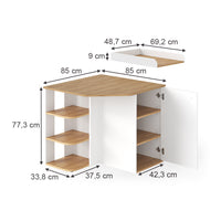 Vicco Fasciatoio Rovere bianco/dorato 85 x 77.3 cm con fasciatoio