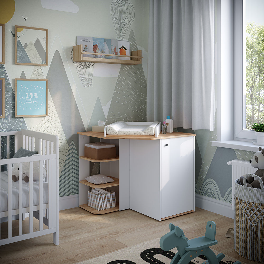 Vicco Fasciatoio Rovere bianco/dorato 85 x 77.3 cm con fasciatoio