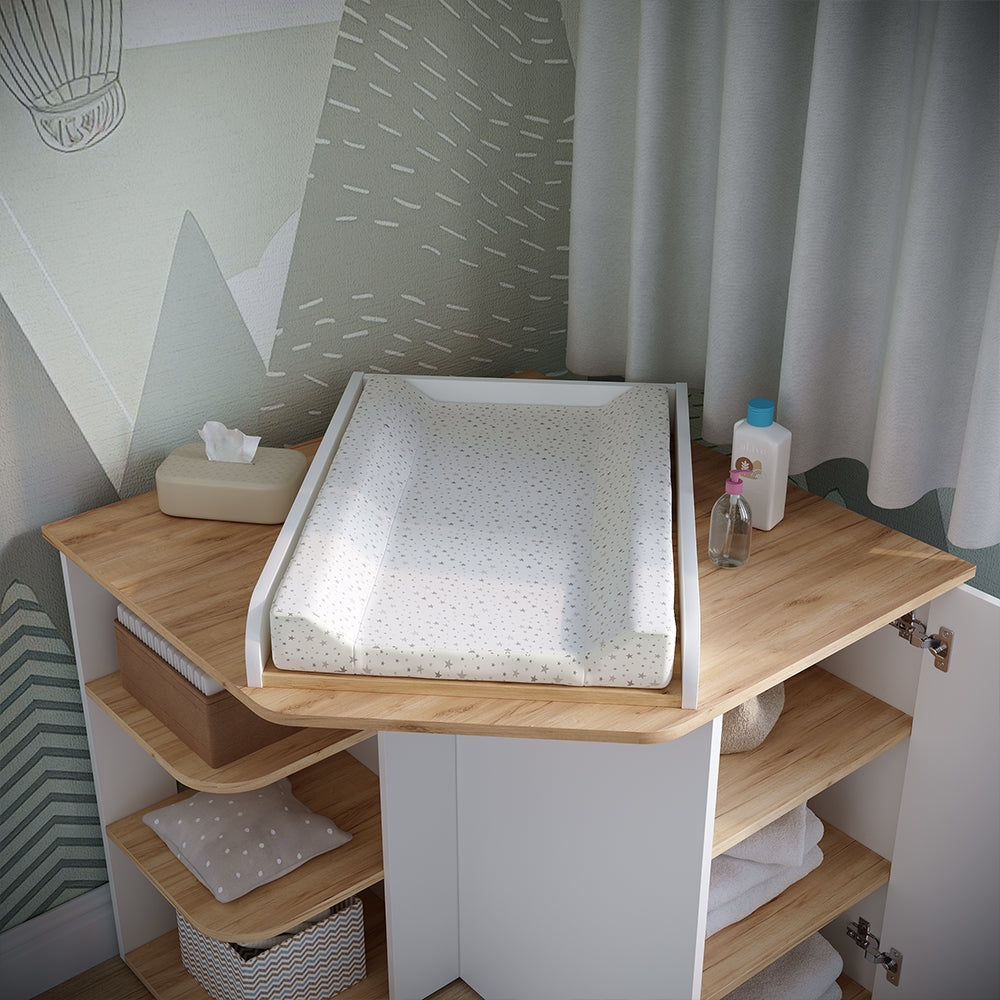 Vicco Fasciatoio Rovere bianco/dorato 85 x 77.3 cm con fasciatoio