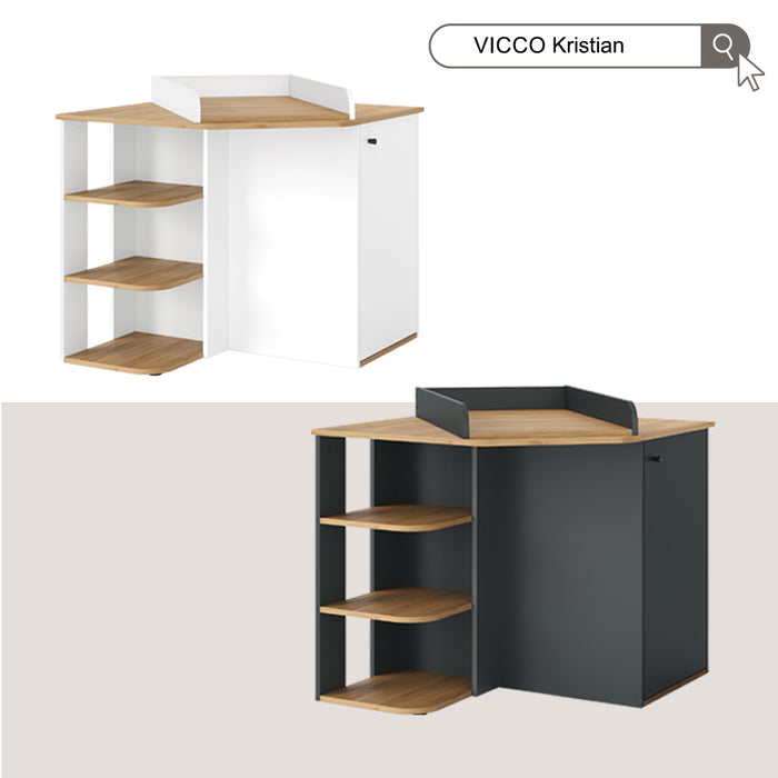 Vicco Fasciatoio Antracite/Artisan 85 x 77.3 cm con 3 scomparti chiusi