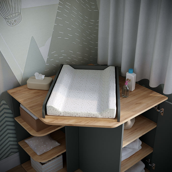 Vicco Fasciatoio Antracite/Artisan 85 x 77.3 cm con 3 scomparti chiusi