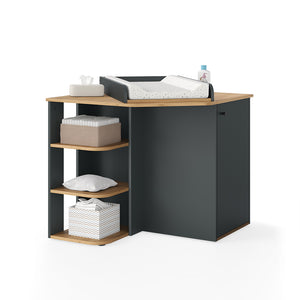 Vicco Fasciatoio Antracite/Artisan 85 x 77.3 cm con 3 scomparti chiusi