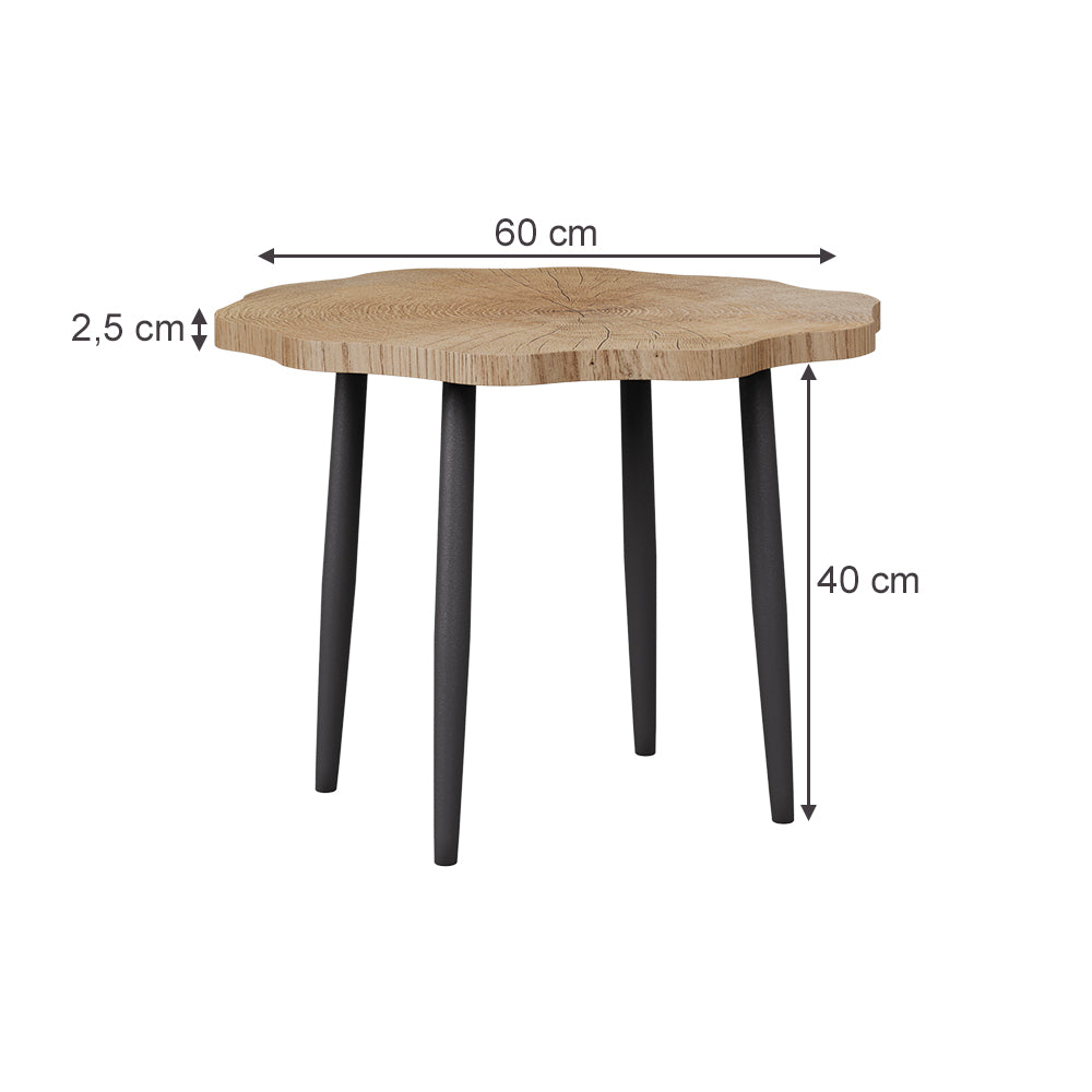 Vicco Tavolino da salotto Rovere 60 x 60 cm