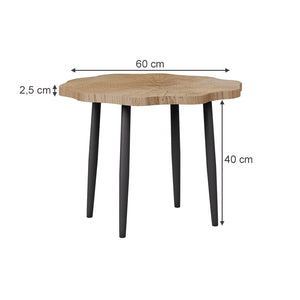 Vicco Tavolino da salotto Rovere 60 x 60 cm