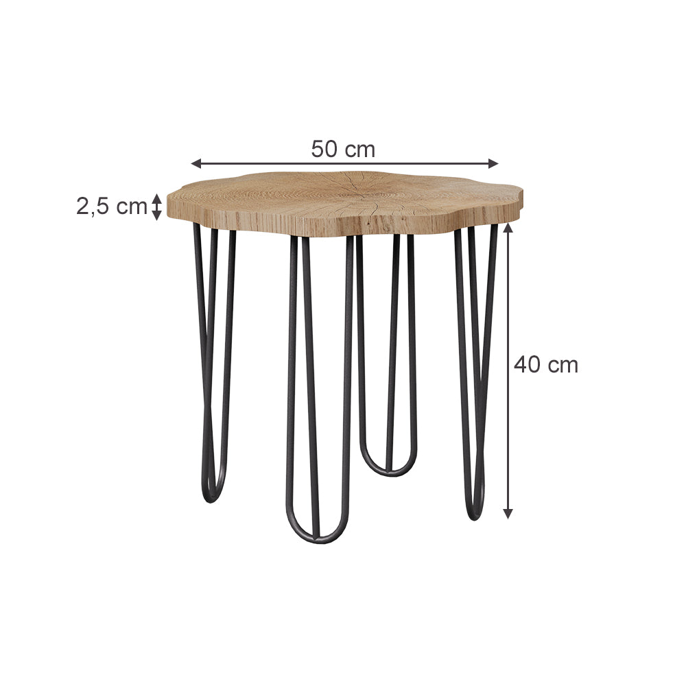 Vicco Tavolino da salotto Rovere 50 x 50 cm