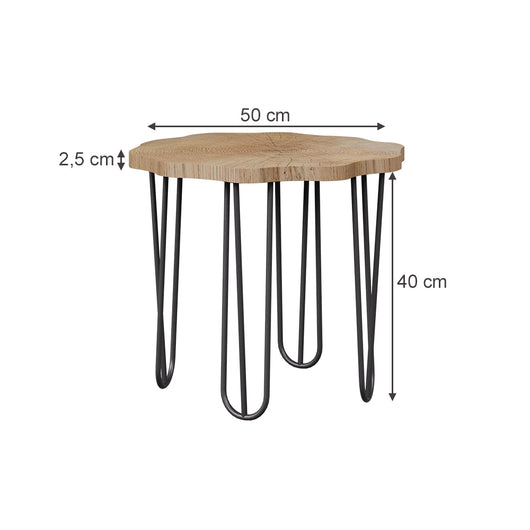 Vicco Tavolino da salotto Rovere 50 x 50 cm