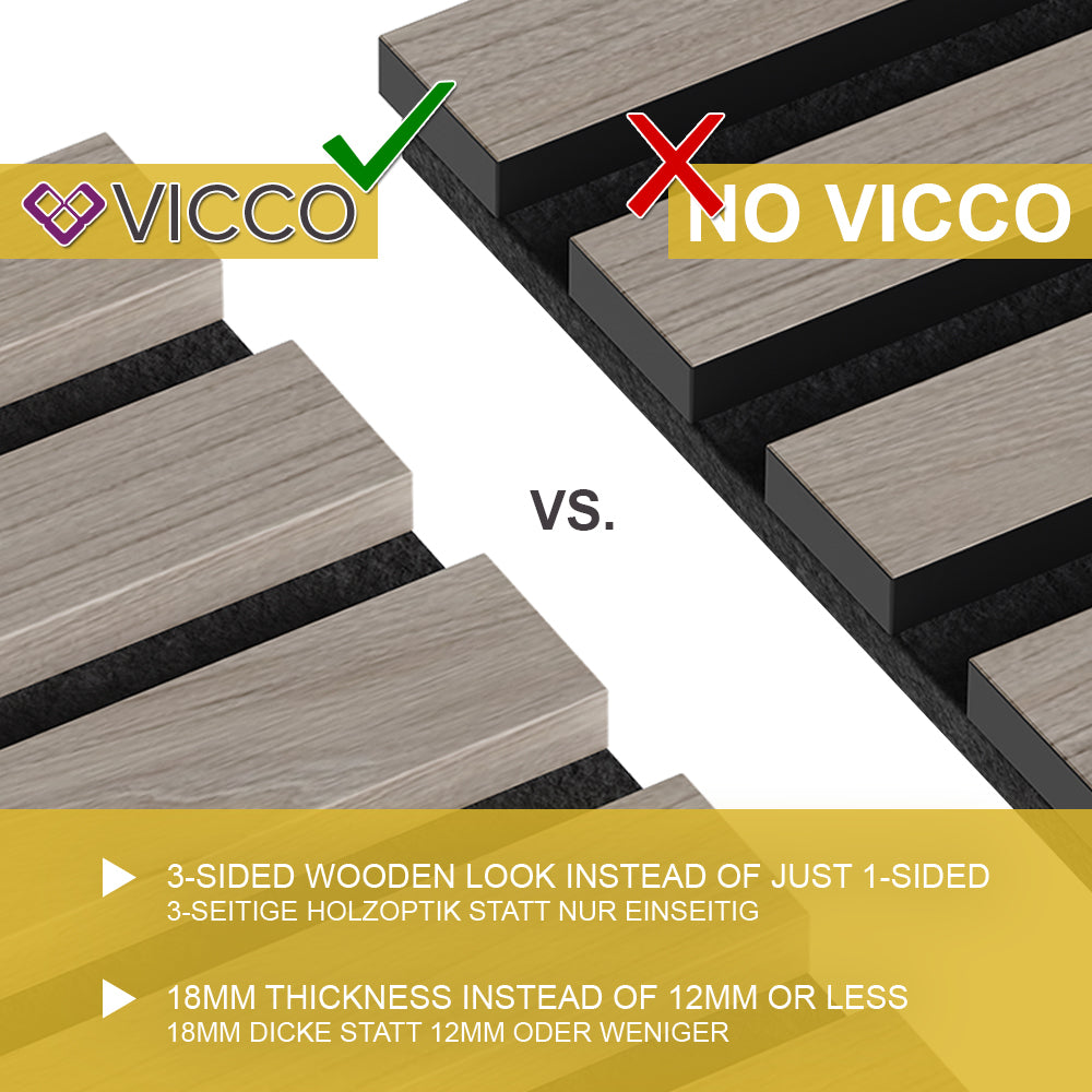 Vicco Pannello acustico Marrone 12 pezzi