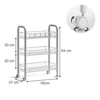 Vicco Contenitore con ruote Bianco 45 x 64 cm con rotelle