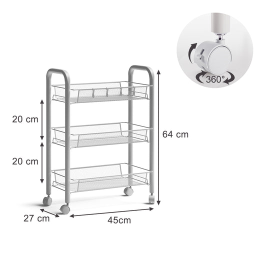 Vicco Contenitore con ruote Bianco 45 x 64 cm con rotelle