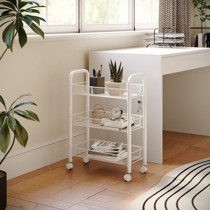 Vicco Contenitore con ruote Bianco 45 x 64 cm con rotelle