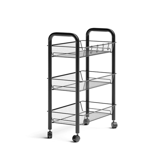 Vicco Contenitore con ruote Nero 45 x 64 cm con 3 scomparti portaoggetti