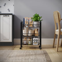 Vicco Contenitore con ruote Nero 45 x 64 cm con 3 scomparti portaoggetti