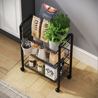 Vicco Contenitore con ruote Nero 45 x 64 cm con 3 scomparti portaoggetti