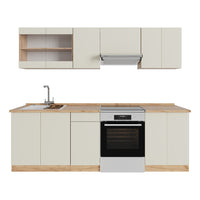 Vicco Mobile da cucina Grigio chiaro 240 cm , PL Rovere