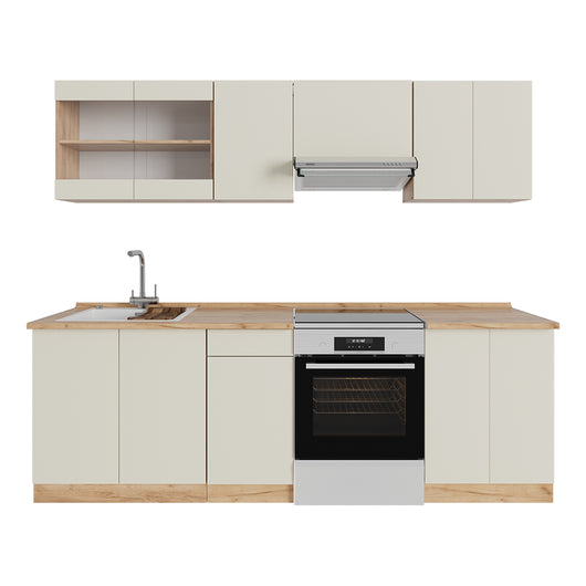 Vicco Mobile da cucina Grigio chiaro 240 cm , PL Rovere