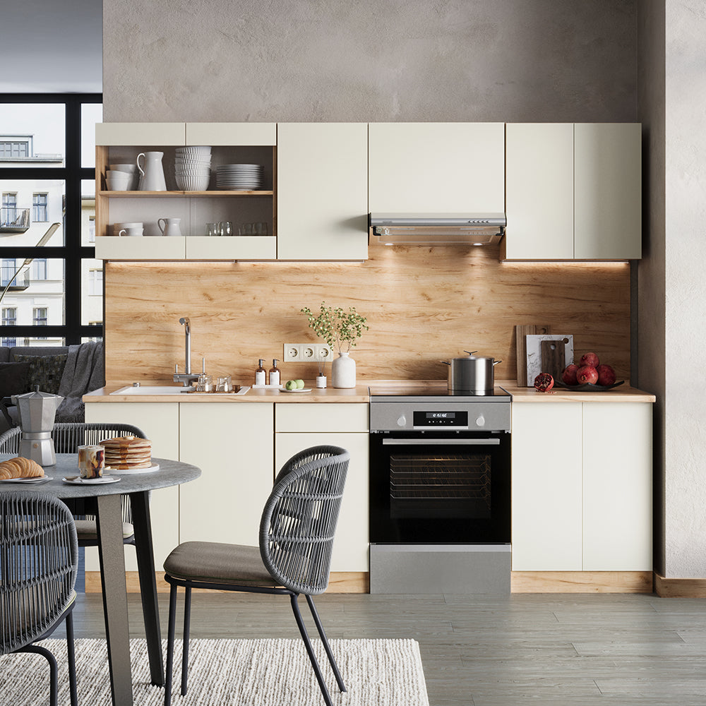 Vicco Mobile da cucina Grigio chiaro 240 cm , PL Rovere