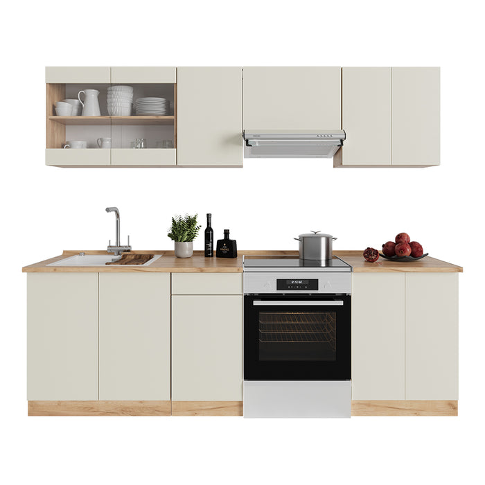 Vicco Mobile da cucina Grigio chiaro 240 cm , PL Rovere
