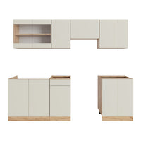 Vicco Mobile da cucina Grigio chiaro 240 cm , PL Rovere