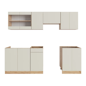 Vicco Mobile da cucina Grigio chiaro 240 cm , PL Rovere