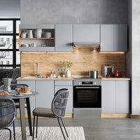 Vicco Mobile da cucina Grigio 240 cm , PL Rovere