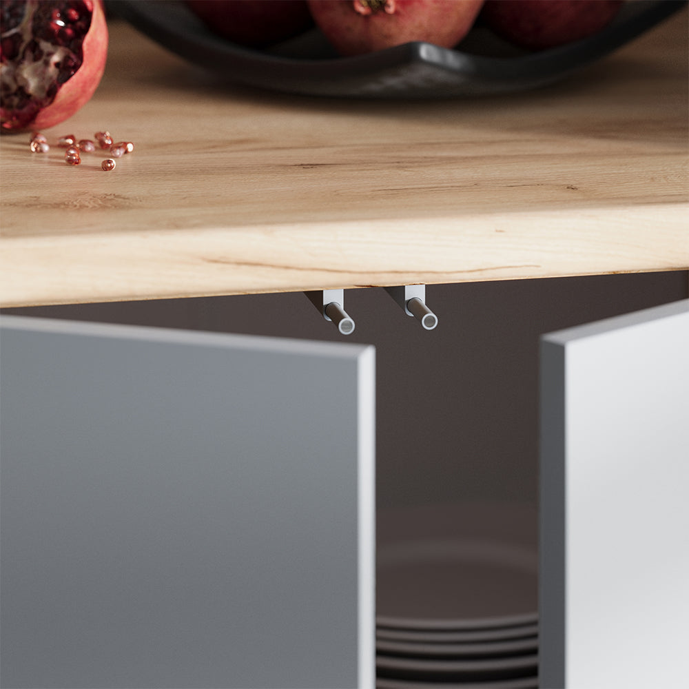 Vicco Mobile da cucina Grigio 240 cm , PL Rovere