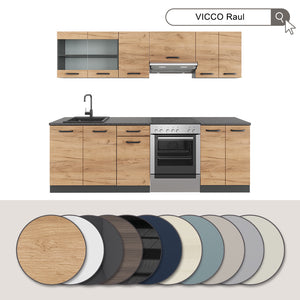 Vicco Mobile da cucina Grigio 240 cm , PL Rovere
