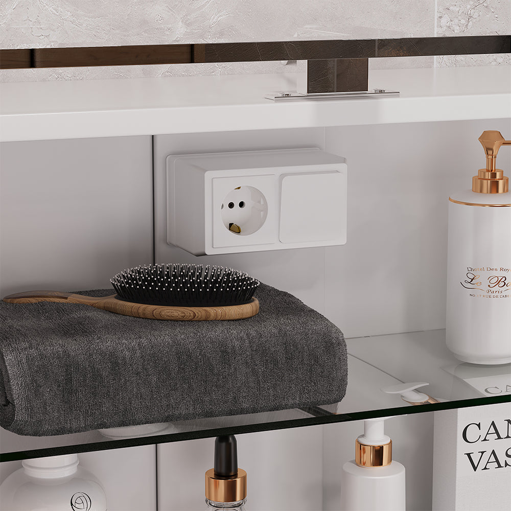 Vicco Specchio contenitore bagno Bianco 70 x 60 cm con illuminazione a LED