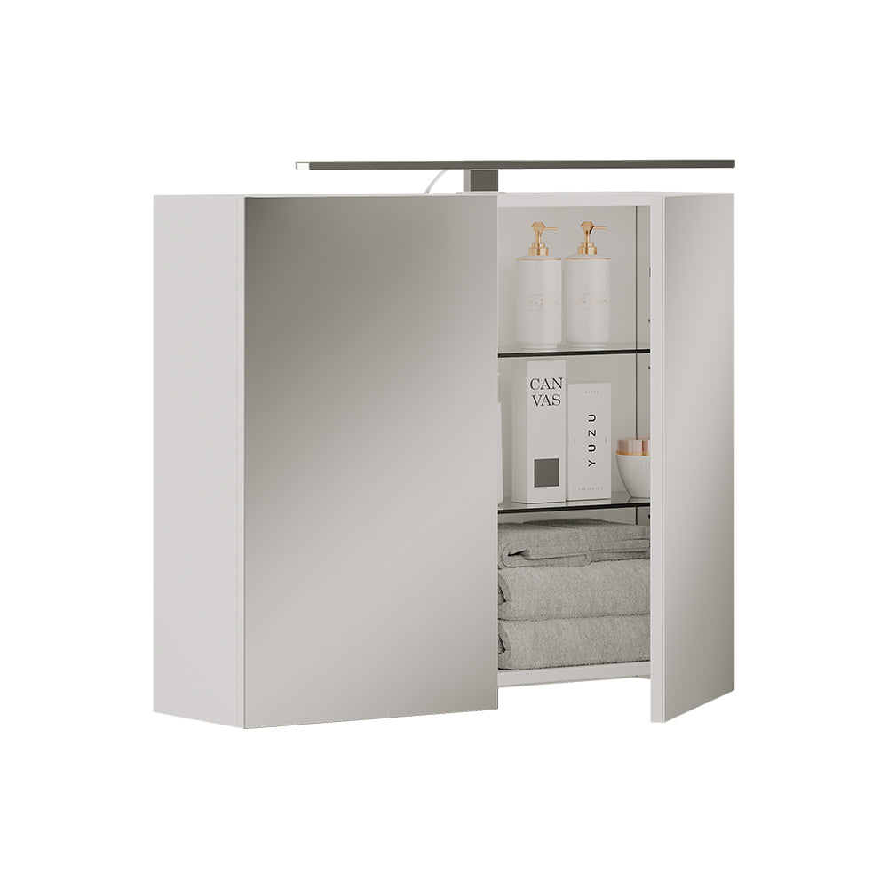 Vicco Specchio contenitore bagno Bianco 70 x 60 cm con illuminazione a LED