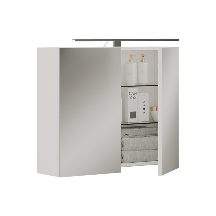 Vicco Specchio contenitore bagno Bianco 70 x 60 cm con illuminazione a LED