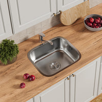 Vicco Lavello Acciaio 39 x 44 cm Set con rubinetto, ingresso e uscita