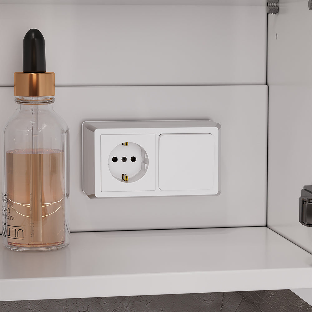 Vicco Specchio contenitore bagno Bianco 90 x 60 cm con illuminazione a LED