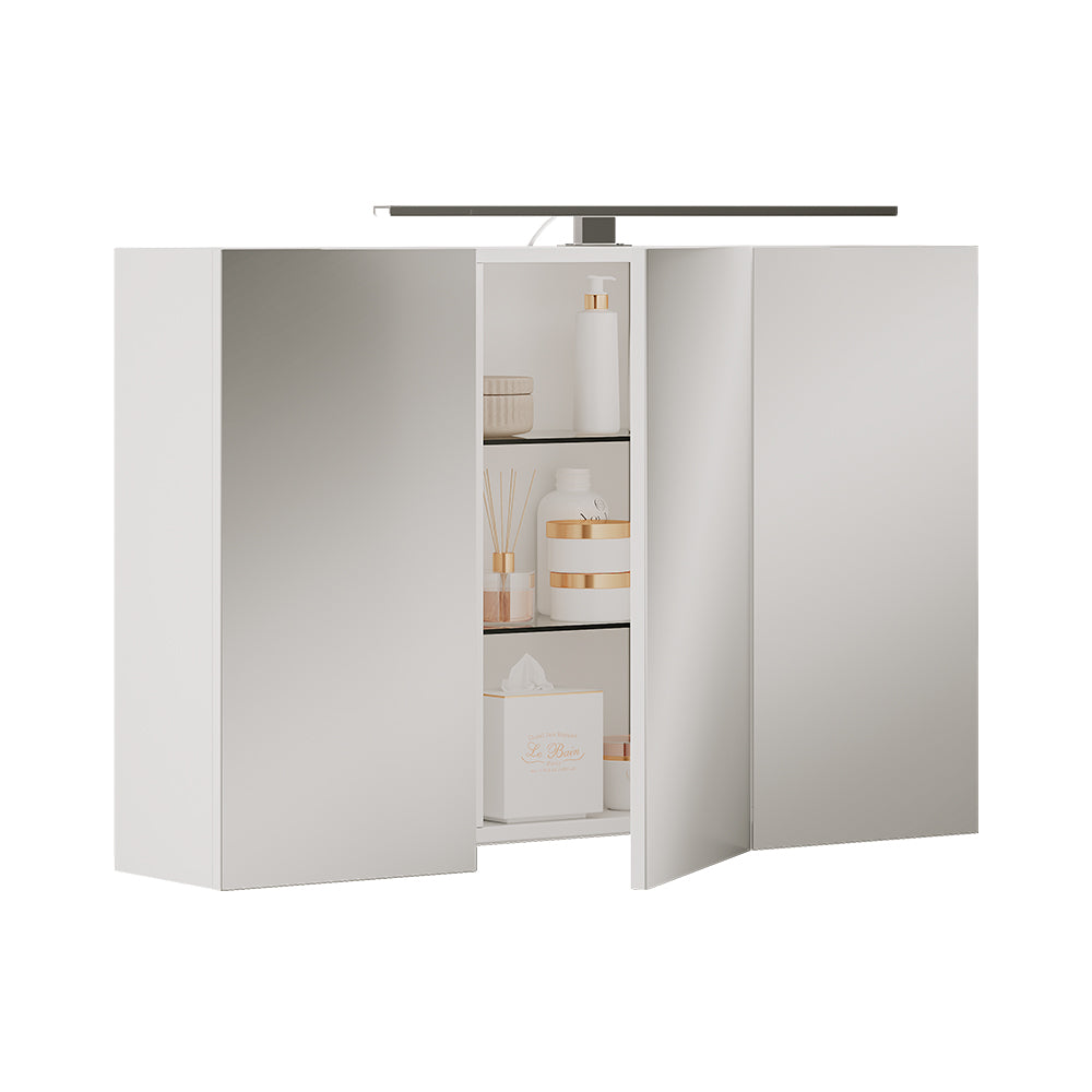 Vicco Specchio contenitore bagno Bianco 90 x 60 cm con illuminazione a LED