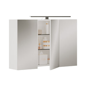 Vicco Specchio contenitore bagno Bianco 90 x 60 cm con illuminazione a LED