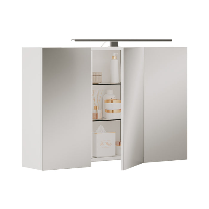 Vicco Specchio contenitore bagno Bianco 90 x 60 cm con illuminazione a LED